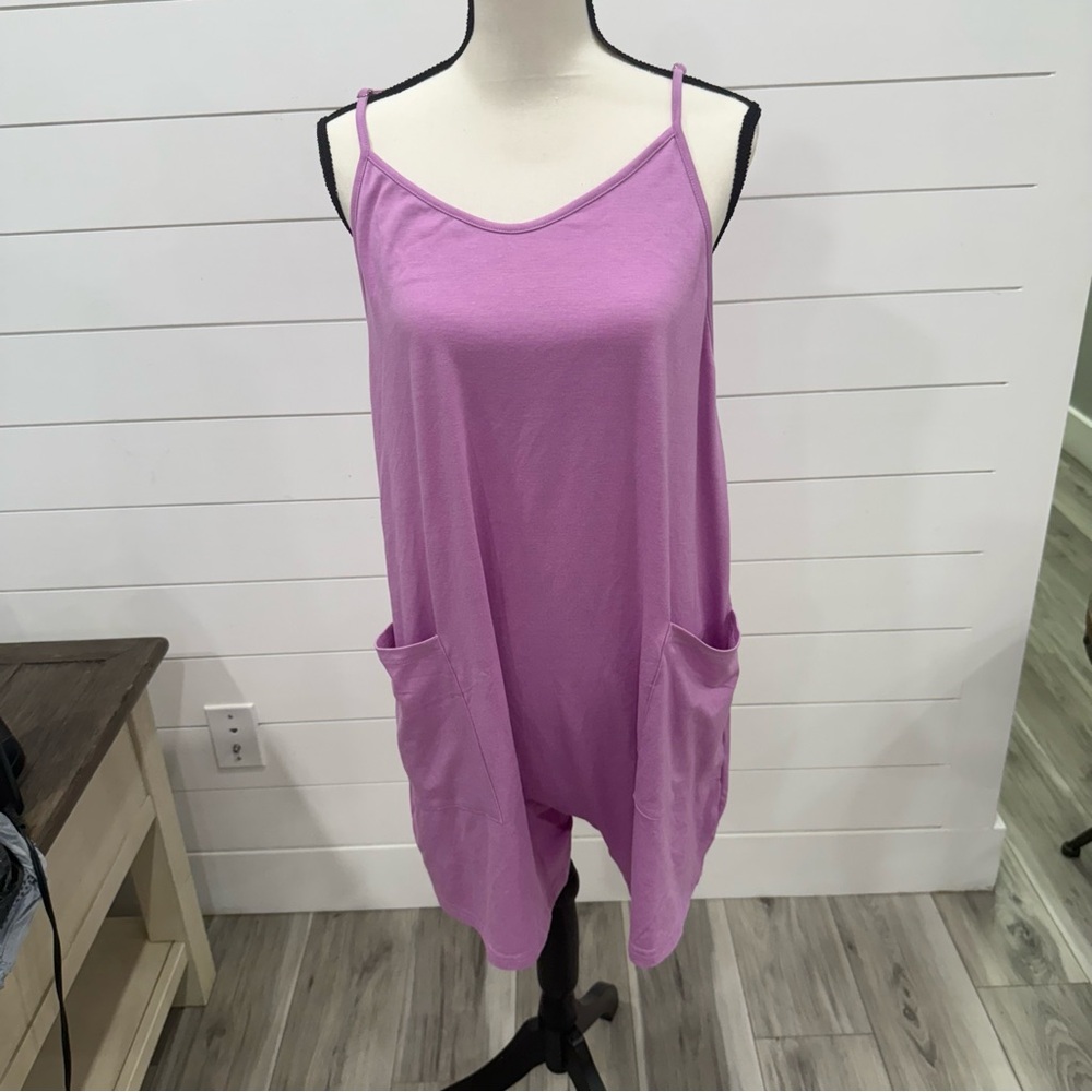 Purple Sleeveless Romper with Pockets NWT